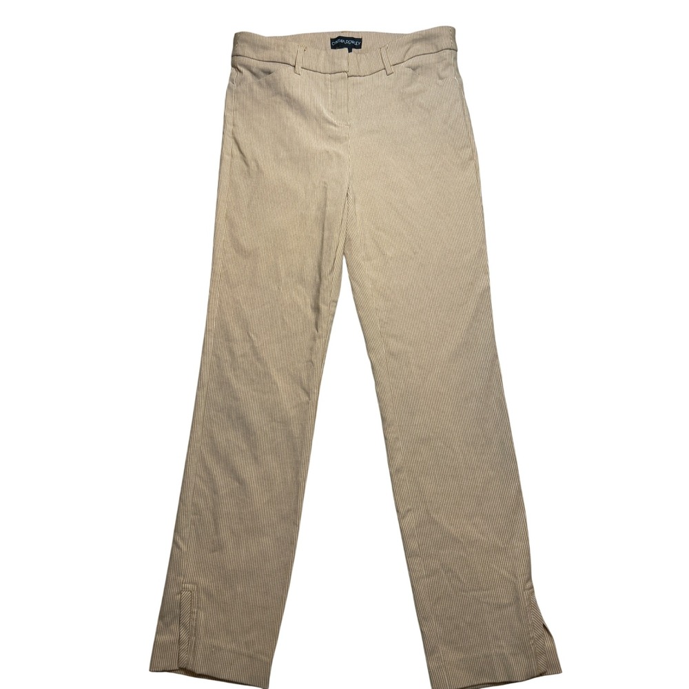 Cynthia Rowley Mustard Yellow Pinstripe Slim Trousers Womens Size 4 D2771